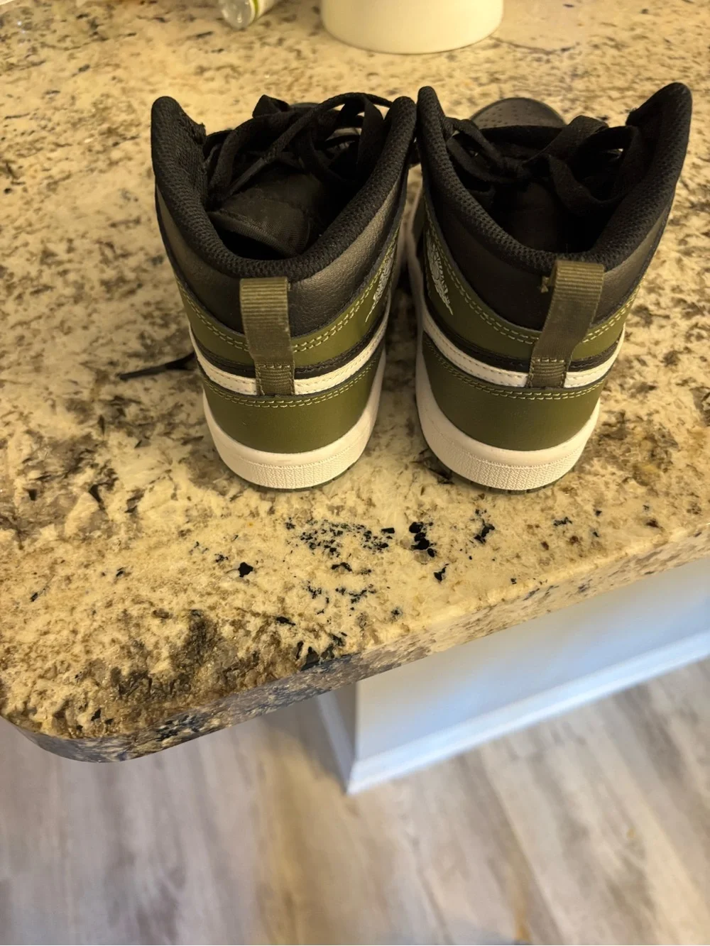 NEW - never worn - Jordan Kids Sneakers - Black & Olive Mid Top